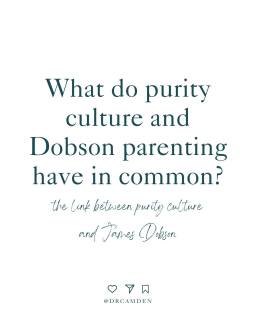 If you were raised in purity culture, you might also have to deconstruct toxic Christian parenting.

Dr. James Dobson, founder of Focus on the Family, was one of the biggest proponents of purity culture through his book on puberty (Preparing for Adolescence) and magazines for teens (Brio). 

Those of us raised in the 1980s to 2000s purity culture were likely also raised with Dobson’s brand of parenting, which emphasized spanking, immediate obedience, breaking the will, and authority. 

SAVE this post to explain the bridges between purity culture and the authoritarian, control-based parenting Dobson taught.

Then leave a COMMENT: What other similarities do you see between purity culture and Dobson parenting? 

#dobson #faithdeconstruction #christianparents #breakingcycles #reparenting