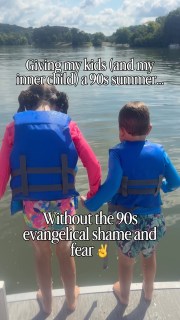 A 90s summer without the 90s evangelical shame and fear? Sign me up!

If you’re a deconstructing Christian like me, here’s what we need for a 90s summer:

-The freedom to be curious without fear
-To play without performance.
-To rest without guilt
-To wear what feels comfortable without shame
-To explore who we are without being told who we should be

For deconstructing Christians, reparenting ourselves means giving our inner child some of what we needed all along: wonder, play, autonomy, and safety.

This summer, I’m choosing more fun, less fear.
More curiosity, less certainty.
More joy, less shame.

What does your inner child need this summer? 

#innerchild #reparenting #90ssummer #millennialmom #christianparenting