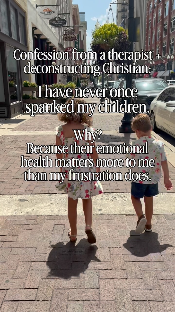 Let’s call spanking what it is: an outlet for your frustration with your kids’ behavior.

It’s much easier to take your anger out on your kids and hit them than it is to regulate yourself AND teach them the skills they need to self-regulate.

But when you spank children to get them to be “well-behaved,” what you are saying is you care more about their short-term compliance than their long-term development.

It’s more convenient for you in the moment, but robs kids of the opportunity to learn skills (like emotional regulation, frustration tolerance, and self-regulation) that could benefit them long-term.

My hot take as a psychologist and mom: I’m parenting for the long-term, not what’s more convenience for me today.

#reparenting #gentleparenting #authoritative #breakingcycles #christianparenting